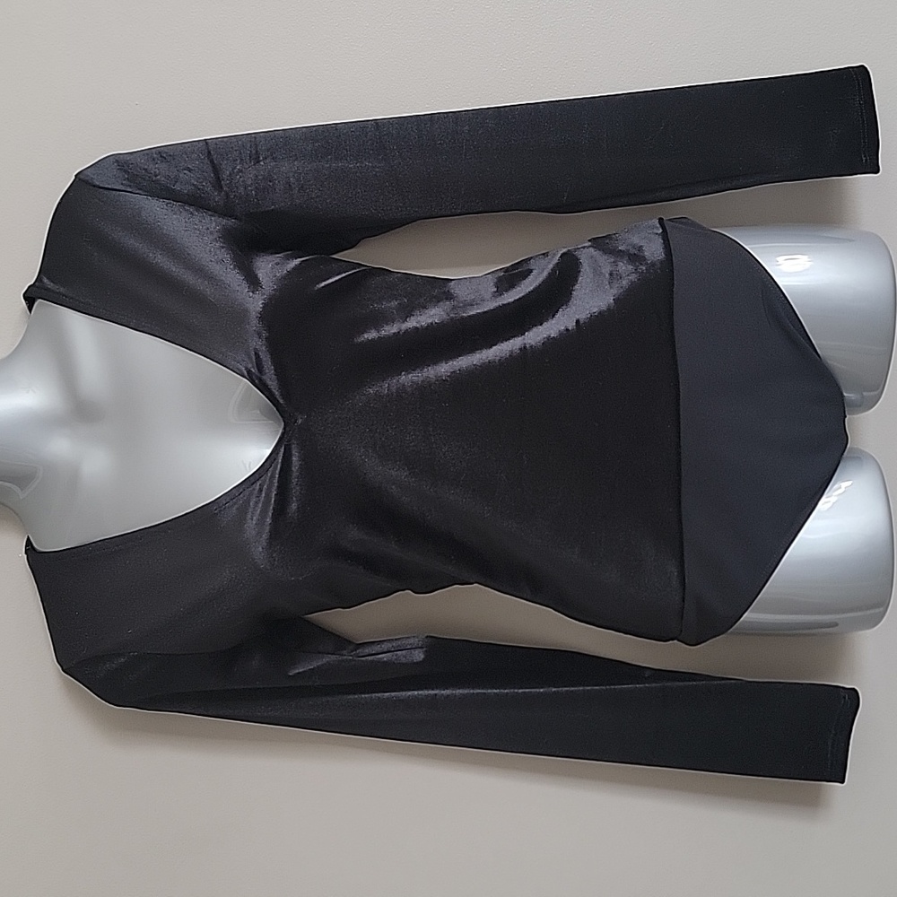 Express women's black velour bodysuit size s